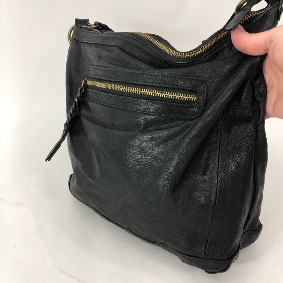 Tano Black Leather Shoulder Bag Purse - Picture 3 of 8